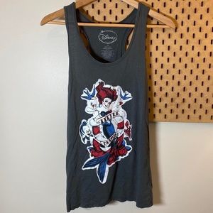The Little Mermaid Gray Tattoo Graphic Tank Top